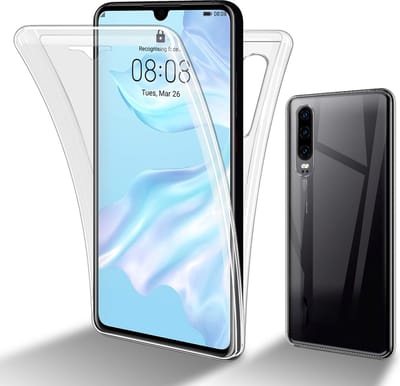 Cadorabo Hoesje geschikt voor Huawei P30 in TRANSPARANT - 360° Full Body Case Cover Beschermhoes Voor- en achterbescherming, all-round bescherming met displaybescherming