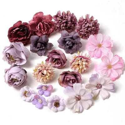 Mini Kunstbloemen - 20 Stuks - Nepbloemen Voor Knutselen & Decoratie - Paars - Kasey