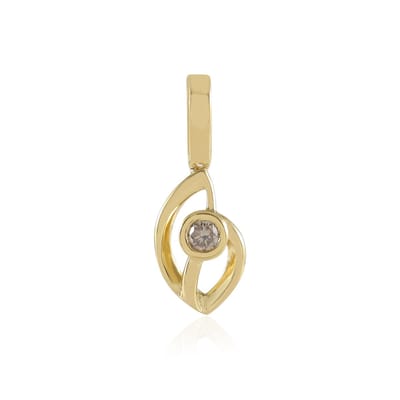 Cavill - Zilveren Hanger - 925 Sterling Zilver - I3 Champagne Diamant 0,068 ct - Ronde Briljant Bezel Zetting - Afrikaanse Diamant Sieraden