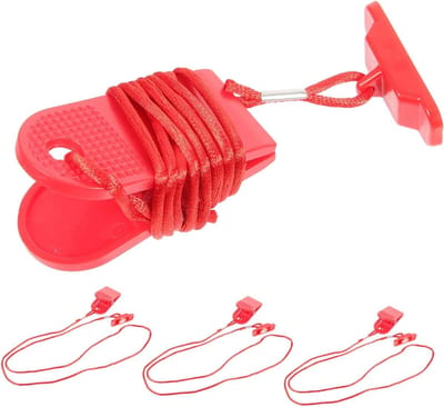 Veiligheidsmagneet Loopband - Noodstop Sleutel - Fitness Veiligheid - Hoge Zichtbaarheid - 4 Stuks - Rood