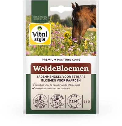 VITALstyle WeideBloemen - Bloemzaad - Zadenmengsel Met Eetbare Bloemen Voor Paarden - 25 g