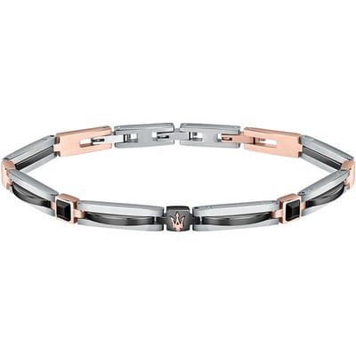 Maserati heren armband roestvrijstalen kristal One Size Zwart 32024106