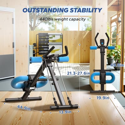 Aafinity Buikspiertrainers - Buikspiertrainer - AB trainer - zwart met blauw - Max 200 KG - Verstelbaar - Antislip - Stevig