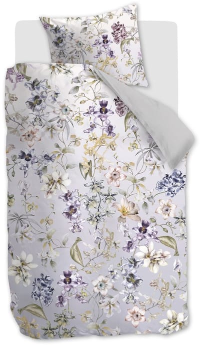 Kardol Branche dekbedovertrek - Eenpersoons - 140 x 200/220 cm - Grijs Groen