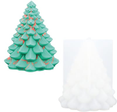 Jesmonite siliconen mal kerstboom voor creatieve kerstdecoratie 8,4x9,2cm.