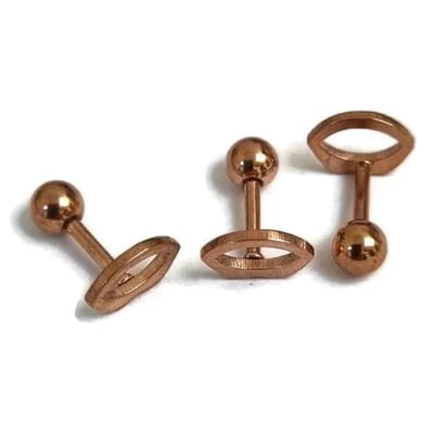 Aramat Jewels | Piercings | Stijlvolle Piercing Helix Piercing 6mm - Rosékleur met Motief | Mond-8x6mm | |10mm | Staal | Volwassenen | Verkleurd niet