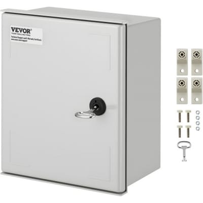 VEVOR schakelkast NEMA glasvezel behuizing, 30x25x14cm NEMA 3X glasvezelverdeelkast, IP66 waterdicht en stofdicht, elektrische aansluitdoos voor buiten/binnen met montageplaat