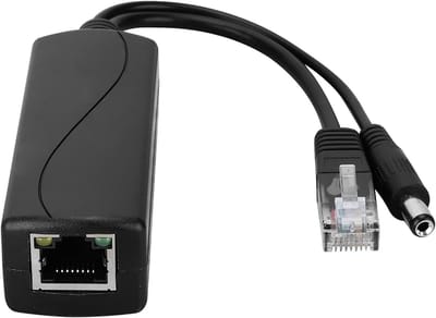 POE Adapter Kabel - Stroom Injector - Netwerk Uitbreiding - 48V naar 12V - 100 Meter - Zwart