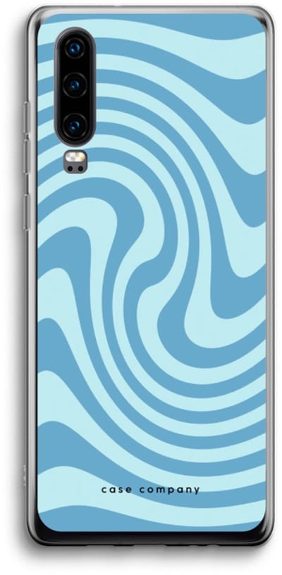 Case Company® - Hoesje geschikt voor Huawei P30 hoesje - Swirl Blauw - Soft Cover Telefoonhoesje - Bescherming aan alle Kanten en Schermrand