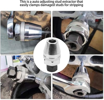 Dailygoods- Bout Remover Universele Gebroken Bout Verwijderaar - 3/8in Aandrijving - Staallegering - Voor 1/4in-1/2in Ronde Tapeinden - Verstelbaar - HRC40-45 Robuustheid - Stud Extractor