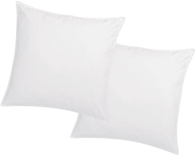 Vente-unique Set van 2 traagschuim hoofdkussen 60 x 60 cm - Perkaal katoen - 91 draden/cm² - 750 gr - Wit - AUXENCE