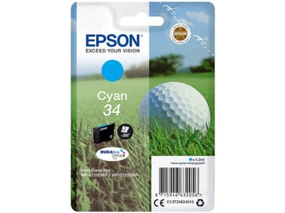 Epson Golf ball enkelverpakking cyaan 34 DURABrite Ultra inkt