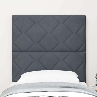 vidaXL - LED - Hoofdbord - Donkergrijs - 80 - cm - Fluweel