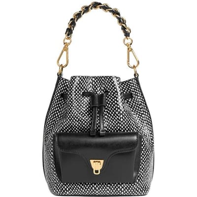 Handbag Elaphe Printed Leather/Calf Smooth Leather