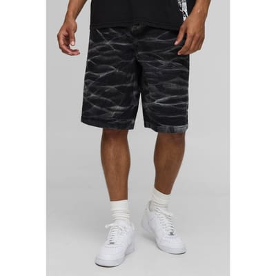 Parachute Crinkle Washed Denim Shorts | Washed Black | Size 28