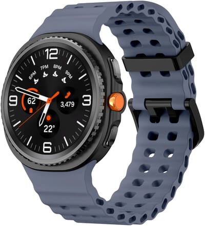 Strap-it Ocean siliconen bandje met gespsluiting geschikt voor Samsung Galaxy Watch 9 (40/44mm) / Watch 8 (40/44mm) / 8 Classic (46mm) - grijsblauw