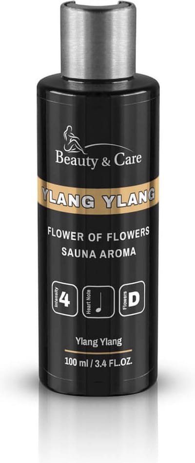 Beauty&Care® Sauna Opgietmiddel - Ylang Ylang - Opgietconcentraat voor Emmer & Saunakachel - tot 100x Opgieten - Geuren met Etherische Olie - Verzorging & accessoires - 100 ml
