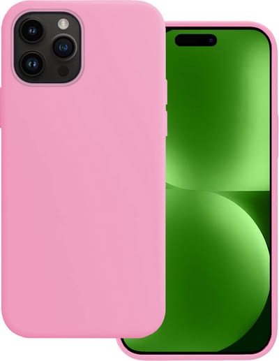 Hoesje Geschikt voor Apple iPhone 15 Pro - Sterk & Shockproof - Hoes Cover - Siliconen Case - Lichtroze