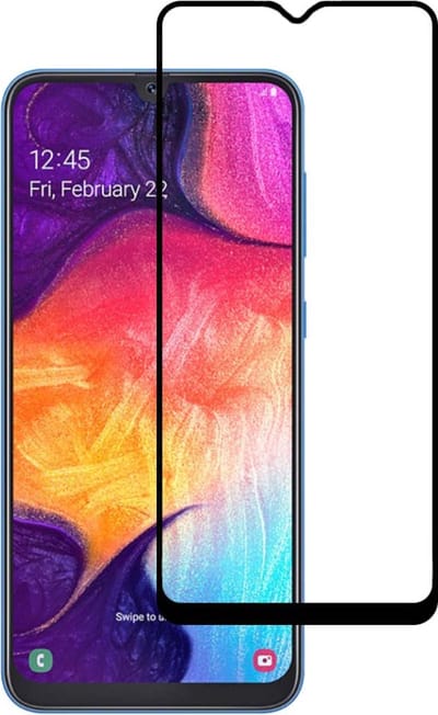 Smartphonica Samsung Galaxy A50 full cover tempered glass screenprotector van gehard glas met afgeronde hoeken geschikt voor Samsung Galaxy A50