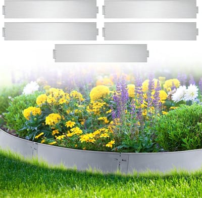 Gazonrand Metaal - Tuinrand Afscheiding - Tuin Vormgeven - Flexibel Buigbaar - 20 Meter - Grijs