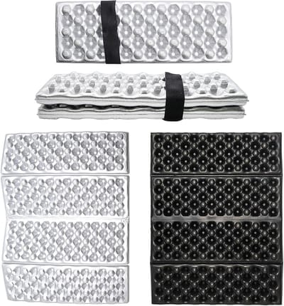 2 Pack Opvouwbare Zitkussens - Thermisch, Waterdicht en Draagbaar voor Tuin, Wandelen, Picknick en Kamperen (Zwart)