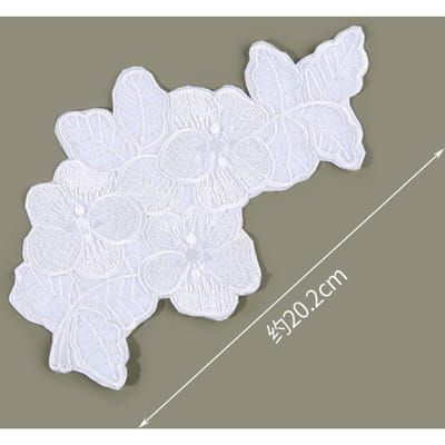 Witte Bloemen Doek Sticker Naadloos Zelfklevend Kleding, Gaten En Geen Sporen, Reparatie Subsidie Muggennet Broek, Borduur Patch Sticker 19#