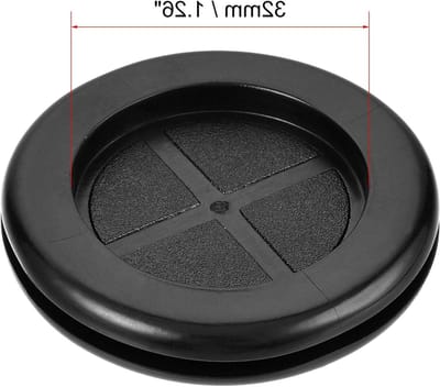 4 Stuks 40mm Ronde Rubber Grommets Dubbelzijdige Zwarte Synthetische Rubber Pluggen voor Kabel- en Stekkerbescherming, Ideaal voor Elektrische Toepassingen