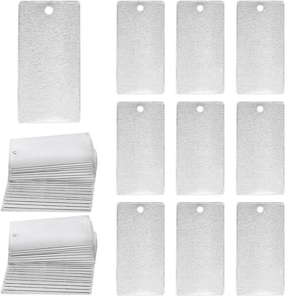Metalen Graveer Blanks - Aluminium Tags Hangers - Planten Labelen - Dubbelzijdig Schrijven - 3x6cm 40 stuks - Zilver