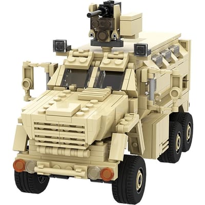 Gobricks MOC MRAP Militair Voertuig Auto Serie Blokken Mijnbestendig 4x4 RG-33L RG-31 M142 M1296 CROWS Bouwstenen Speelgoed
