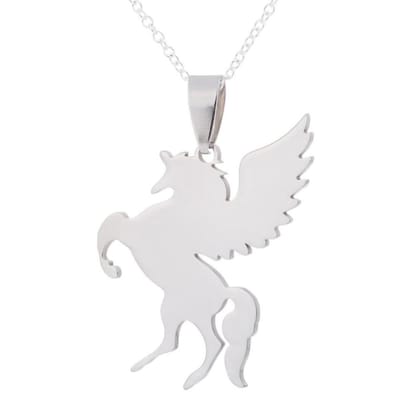 Fako Bijoux® - Ketting Met Hanger - Stainless Steel - RVS - Staal - Eenhoorn Unicorn - Zilverkleurig