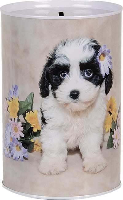 Clayre & Eef Spaarpot Ø 10x15 cm Beige Metaal Hond
