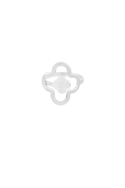 Goudlief lucky leaf ring - Zilver - Geluk ring - Roestvrij staal - Verkleurt niet - Goudlief.nl