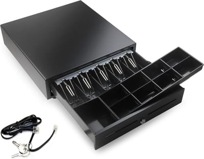 Kassalade met 12V aansluiting voor POS-systemen - Robuuste RVS met RJ11-interface