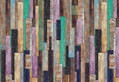 Fotobehang Wood Planks Painted Rustic | XL - 208cm x 146cm | 130g/m2 Vlies