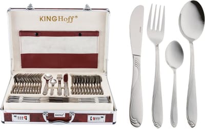 KINGHOFF 3554 - luxe bestekset koffer - 72 delig - 12 persoons - Modern bestek