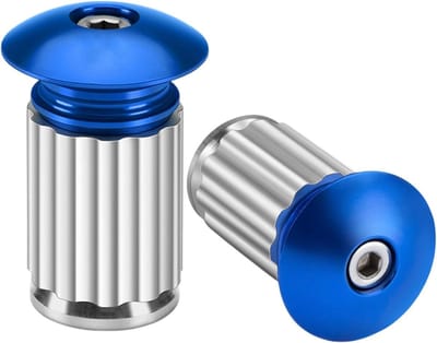 Fietsstuur Eindkappen - Stuurpluggen Aluminium - Verbeterde Grip - Waterdichte Expansie - Standaard Maat - Blauw