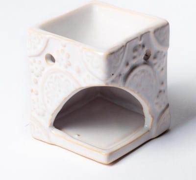Aromabrander voor Smeltkaarsjes Bloemen Wit (8 x 6,5 cm)