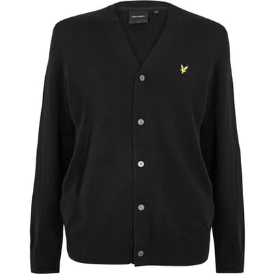 Lyle & Scott Heren Vest met V-hals (Jet Zwart)