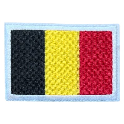 België Belgische Vlag Strijk Embleem Patch 7.9 cm / 5 cm / Zwart Geel Rood