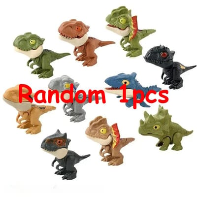 5/10 stuks Vinger Dinosaurus Anime Actiefiguren Speelgoed Grappige Dino Eieren Interactieve Bijtende Hand Creatieve Stunt Tyrannosaurus beige