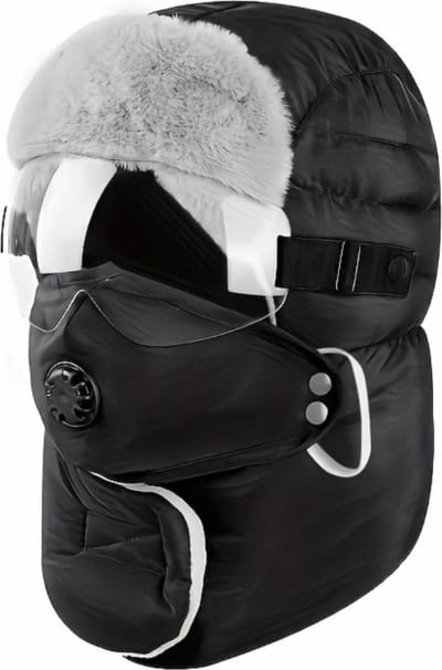 Bovista Wintermuts - Heren - Dames - Volwassenen - Muts - Ski Mask - Bivakmuts - Balaclava - Ski Masker - Face Mask - Full Face Mask - Winter Masker - Met Bril - Zwart