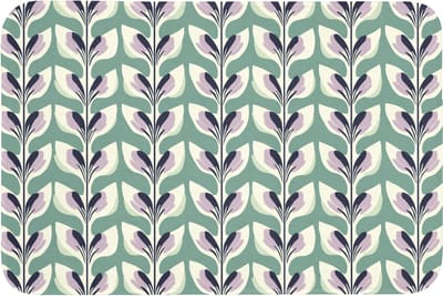 Badmat 90x60 cm - Antislip - Retro - Modern - Groen - Badmatten voor badkamer - Badkamermat - Douchemat - Badkamer mat