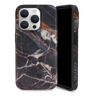 Selencia Hoesje - Geschikt voor Apple iPhone 15 Pro - Fashion Backcover - Black Marble