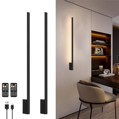 Dimbare Wandlamp met Afstandsbediening - 2 Stuks, Oplaadbare 6W Wandverlichting voor Binnen met 10,000 mAh Accu