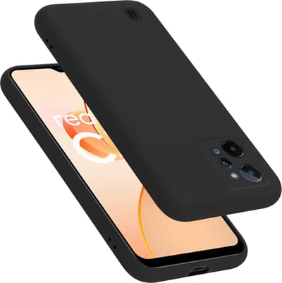 Cadorabo Hoesje geschikt voor Realme C31 in LIQUID ZWART - Beschermhoes gemaakt van flexibel TPU silicone Case Cover