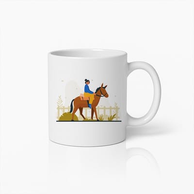 Elegante Paardrijden Mok – Stijlvolle Ruiter Koffiebeker voor Dierenvrienden