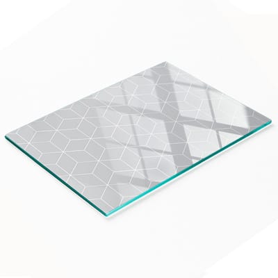 Duurzaam en stijlvol glazen bord met geometrisch patroon, 80x52 cm