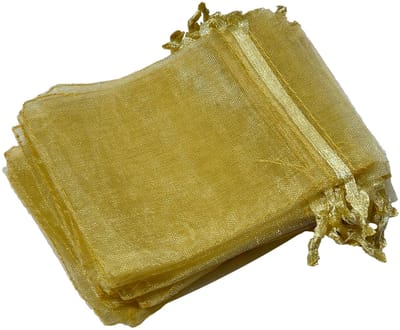 Prigta - Organza Zakjes Goud 7 x 9 cm - 50 stuks - Luxe Cadeauzakjes - Herbruikbaar - Voor Kerst, Sieraden verpakken.