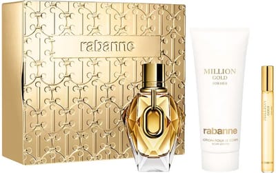 Paco Rabanne MILLION GOLD FOR HER Set 3 pcs Eau de Parfum spray 90 ml + Body lotion 100 ml + Eau de Parfum spray 10 ml