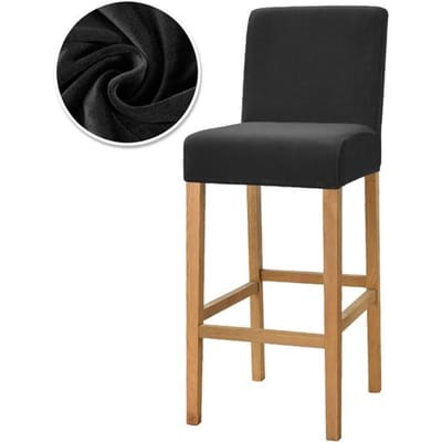 Fluwelen Stoffen Stoelhoezen Zithoezen Hoes Hotel Banket Eetkamer Housse De Chaise Fauteuil 1 /2 /4 /6 Stretch Bar Leorate 1 Piece black